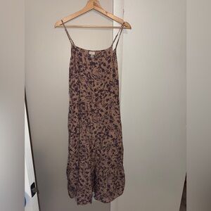 ⭐️Midi Floral dress purple and cream/pink